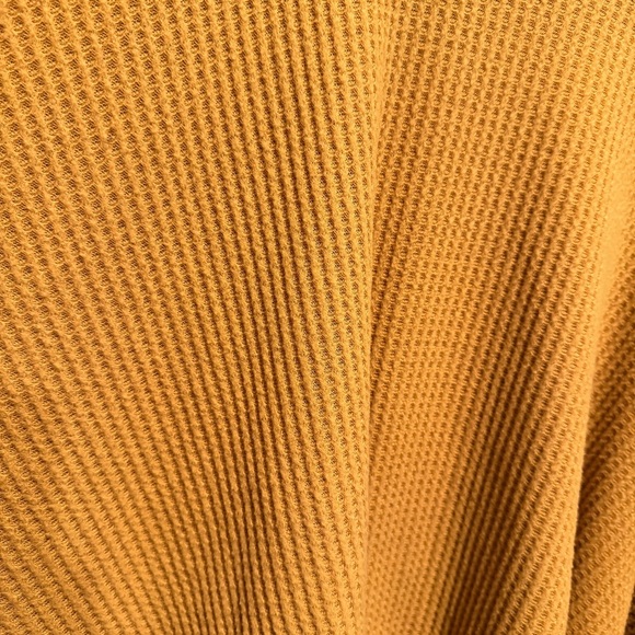 Audrey 3+1 Mustard Poncho Sweater Waffle Knit Top - Picture 5 of 6